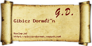 Gibicz Dormán névjegykártya